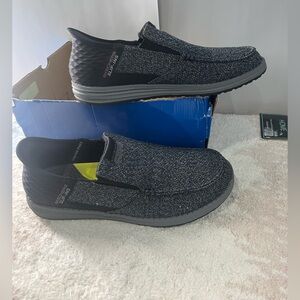Skechers Charcoal Slip-On Loafers
